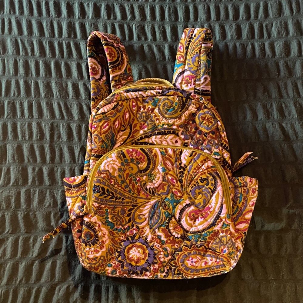 Vera Bradley Small Mustard Paisley Backpack